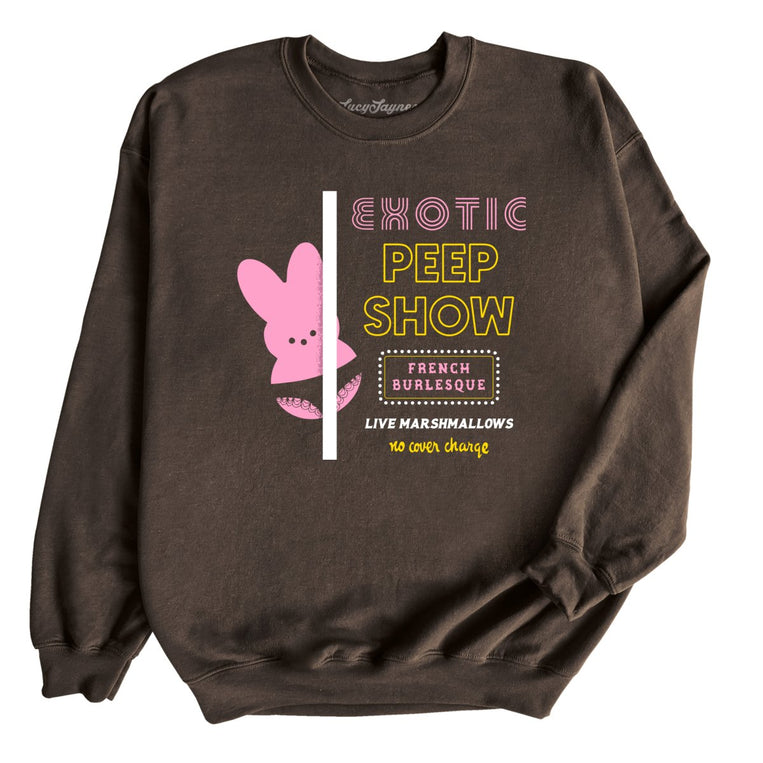 Peep Show Graphic Sweatshirt - Dark Chocolate
