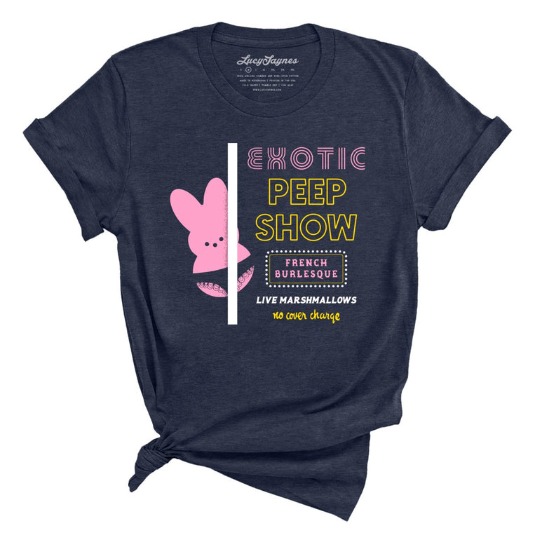 Peep Show Graphic Tee - Heather Midnight Navy