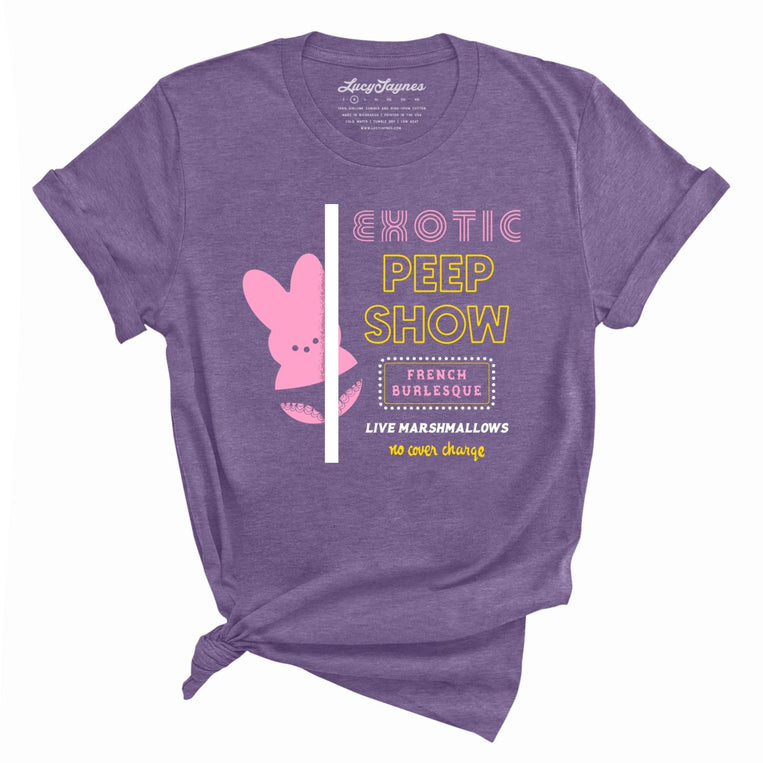 Peep Show Graphic Tee - Heather Purple