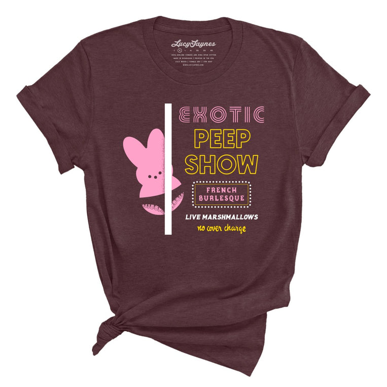 Peep Show Graphic Tee - Heather Maroon