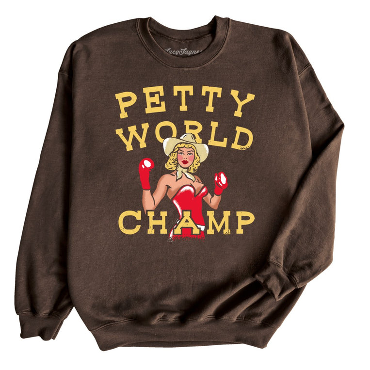 Petty World Champ Graphic Sweatshirt - Dark Chocolate