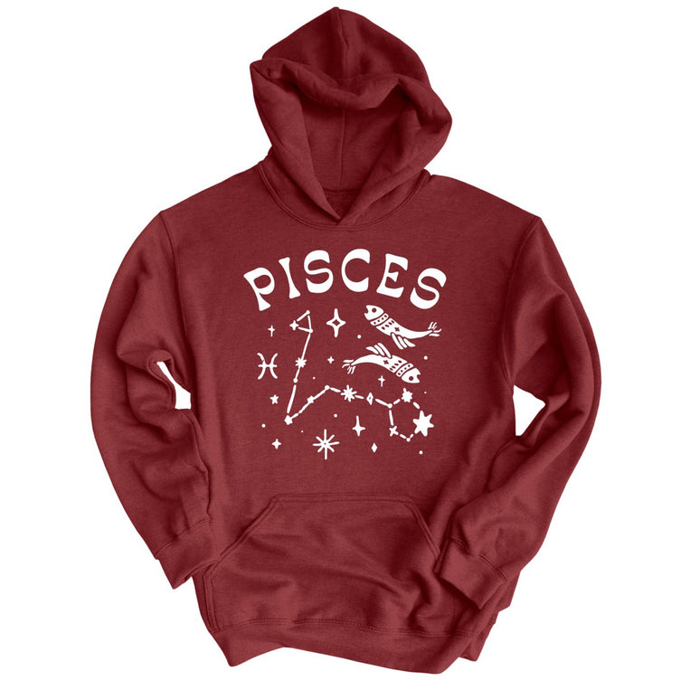 Pisces Graphic Hoodie - Maroon