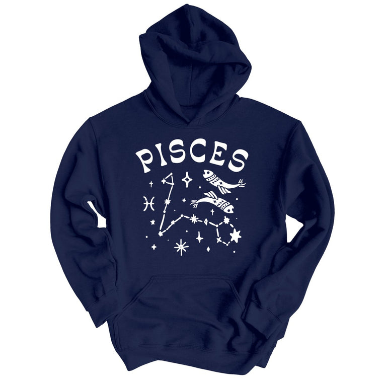 Pisces Graphic Hoodie - Navy
