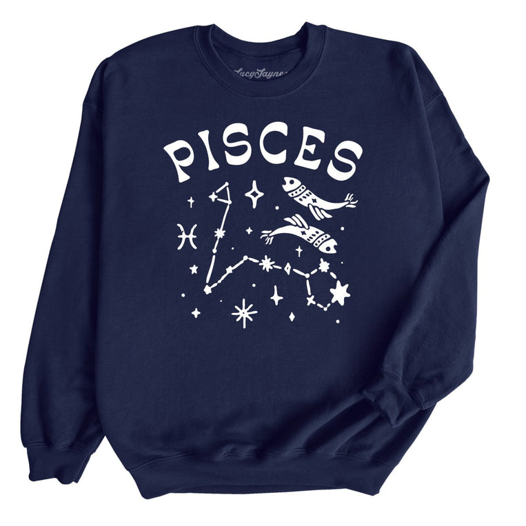 Pisces Graphic Sweatshirt - Navy