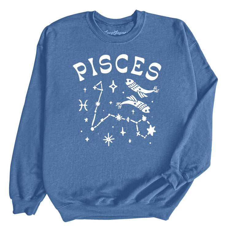 Pisces Graphic Sweatshirt - Indigo Blue