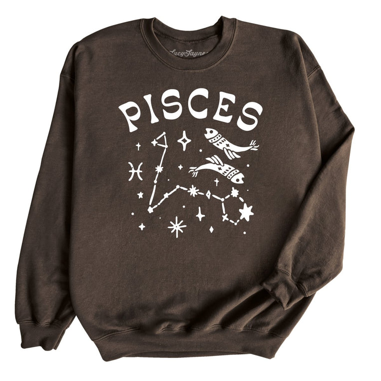 Pisces Graphic Sweatshirt - Dark Chocolate