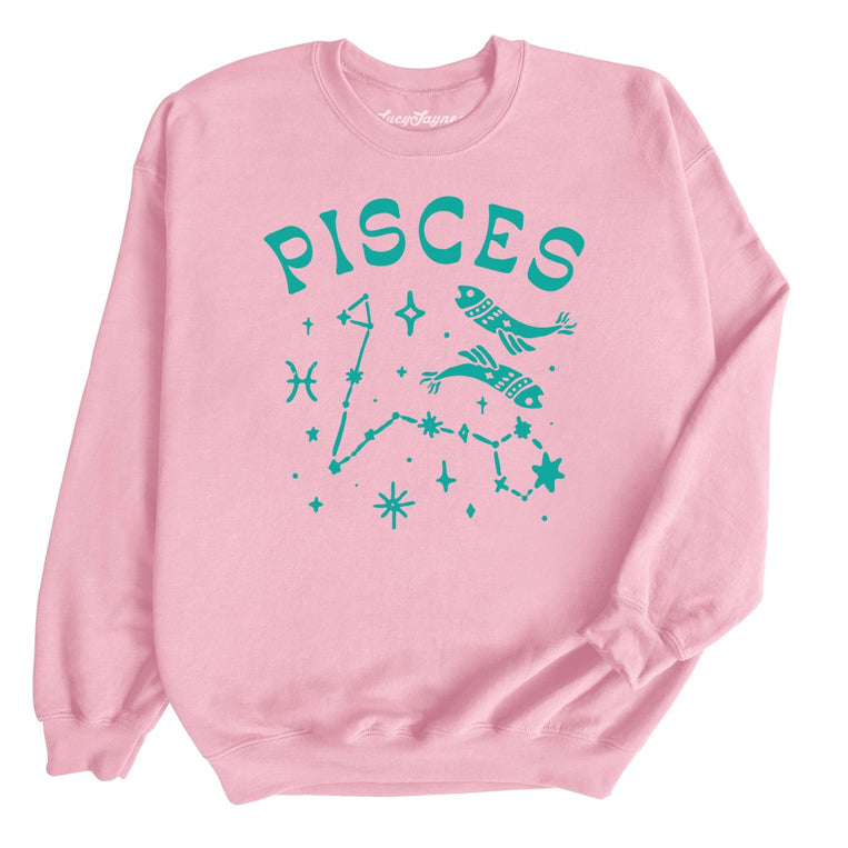 Pisces Graphic Sweatshirt - Light Pink