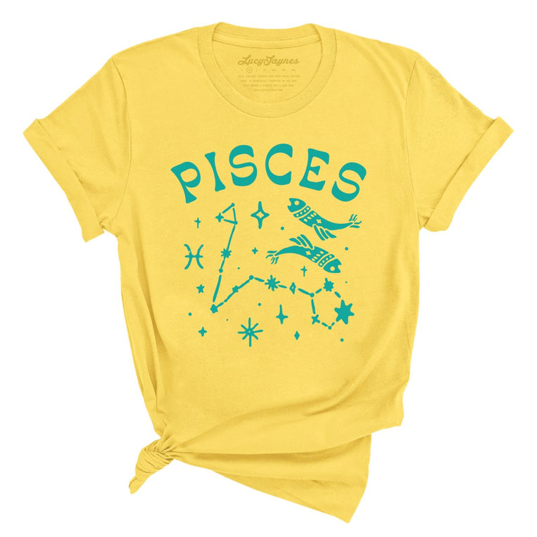 Pisces Graphic Tee - Yellow
