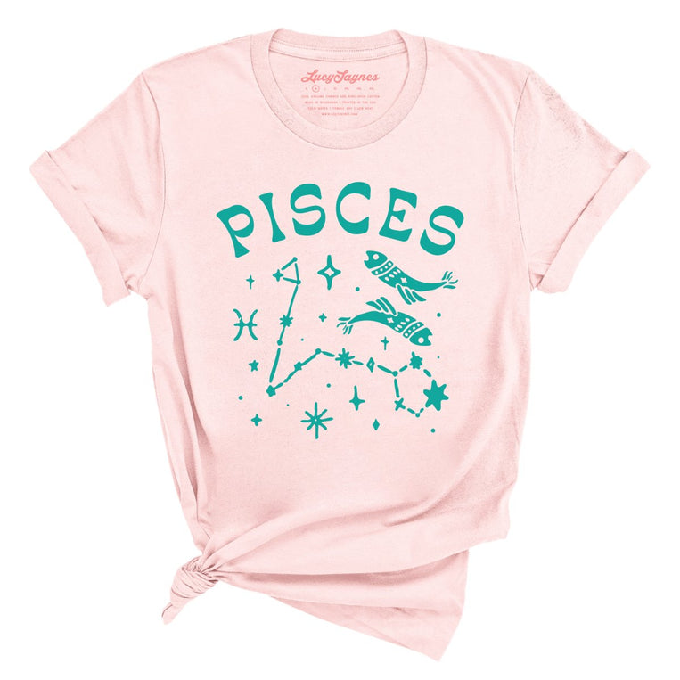 Pisces Graphic Tee - Soft Pink