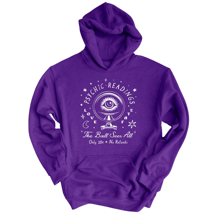 Psychic Readings Graphic Hoodie - Purple