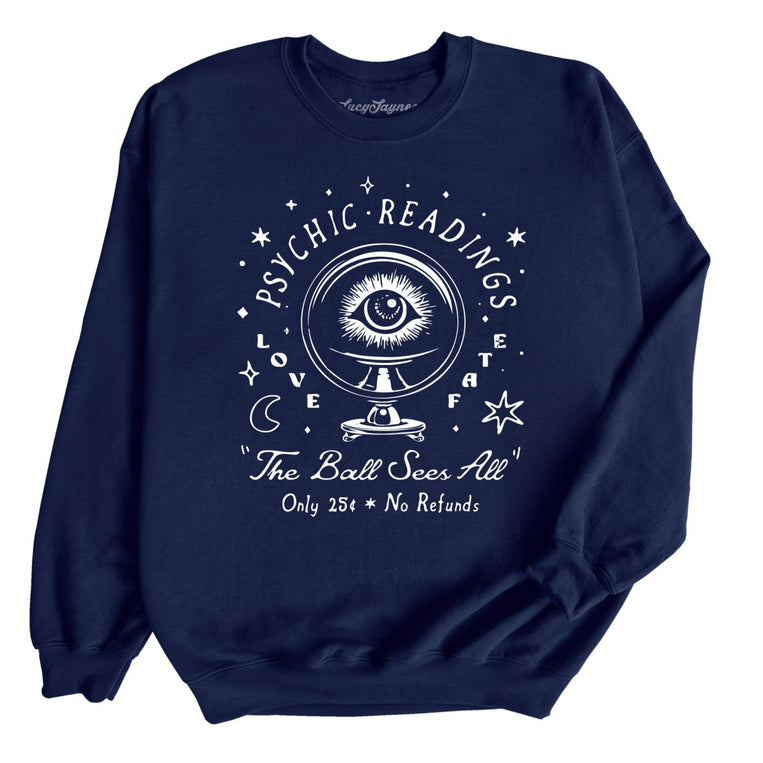 Psychic Readings Graphic Sweatshirt - Navy