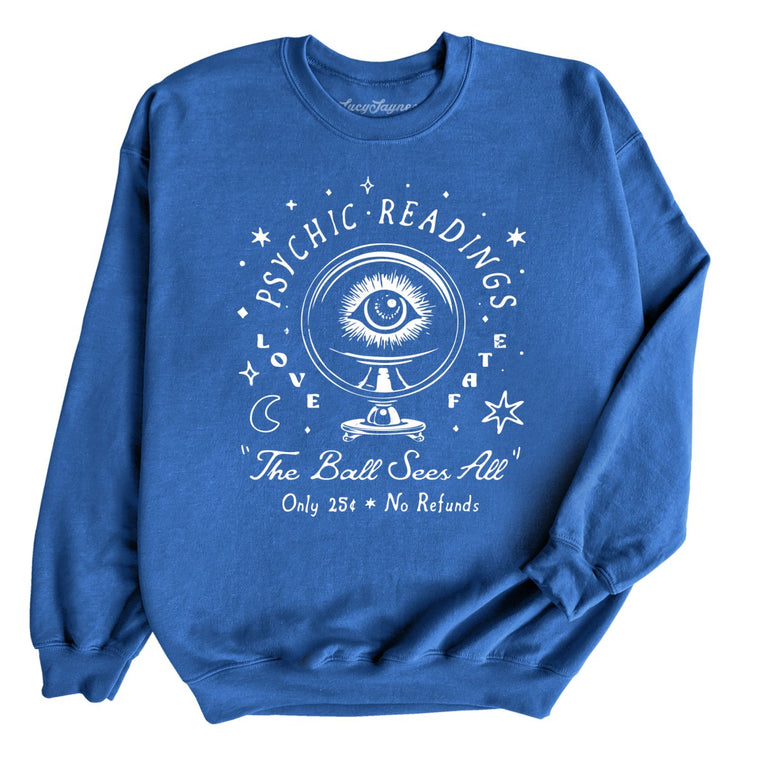 Psychic Readings Graphic Sweatshirt - Royal