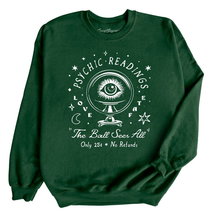 Psychic Readings Graphic Sweatshirt - Forest