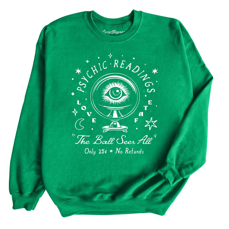Psychic Readings Graphic Sweatshirt - Irish Green