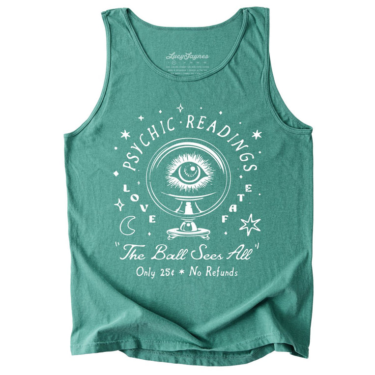 Psychic Readings Comfort Colors Graphic Tank Top - Light Green