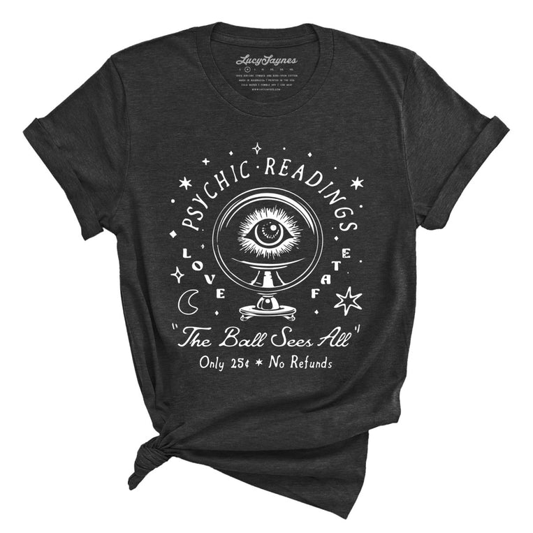 Psychic Readings Graphic Tee - Dark Grey Heather