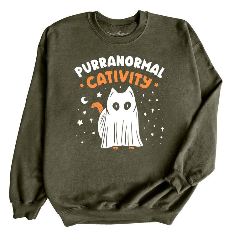 Purranormal Cativity Graphic Sweatshirt - Military Green