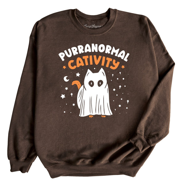 Purranormal Cativity Graphic Sweatshirt - Dark Chocolate
