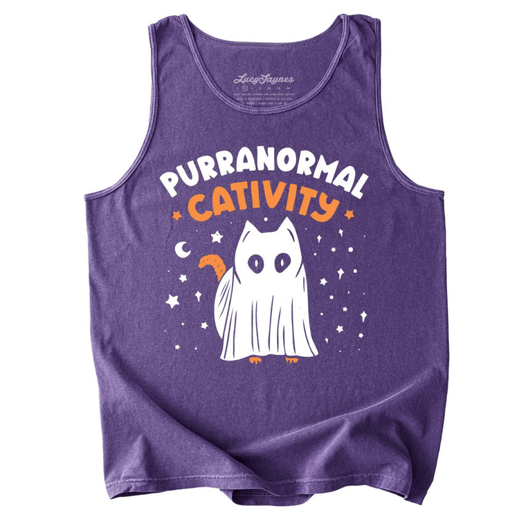 Purranormal Cativity Comfort Colors Graphic Tank Top - Grape
