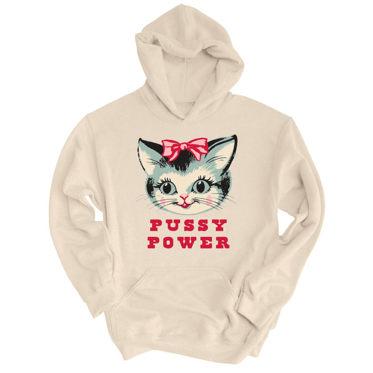 Pussy Power Graphic Hoodie - Sand