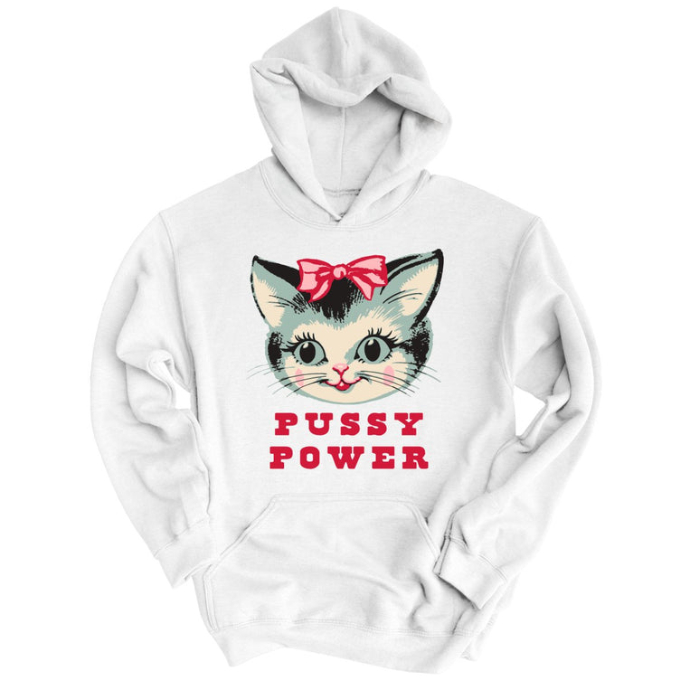 Pussy Power Graphic Hoodie - White