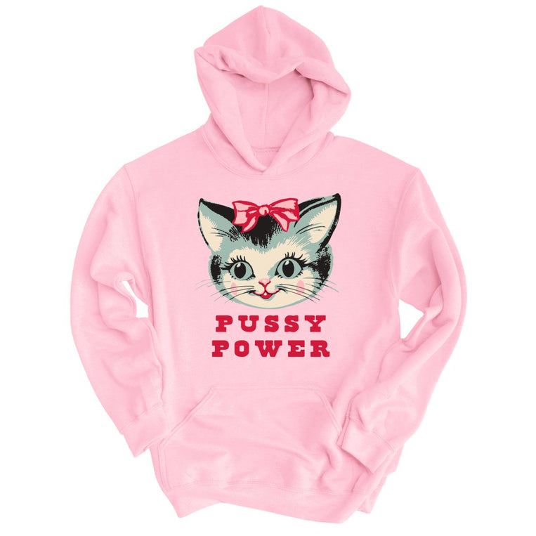 Pussy Power Graphic Hoodie - Light Pink