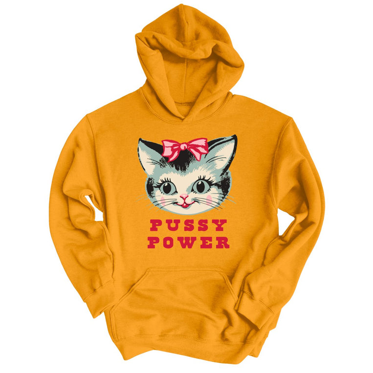 Pussy Power Graphic Hoodie - Gold