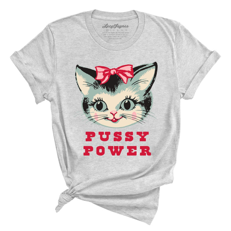 Pussy Power Graphic Tee - Athletic Heather