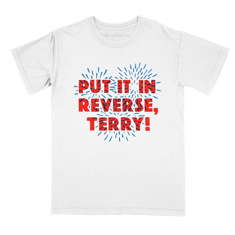 Put It In Reverse Terry Comfort Colors Graphic Tee - White