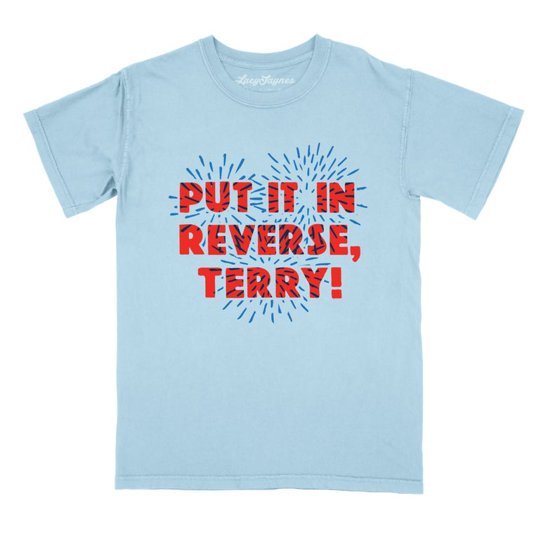 Put It In Reverse Terry Comfort Colors Graphic Tee - Chambray