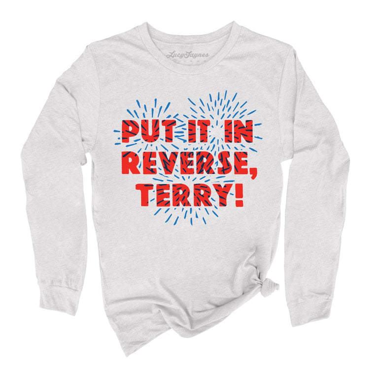 Put It In Reverse Terry Graphic Long Sleeve Tee - Ash