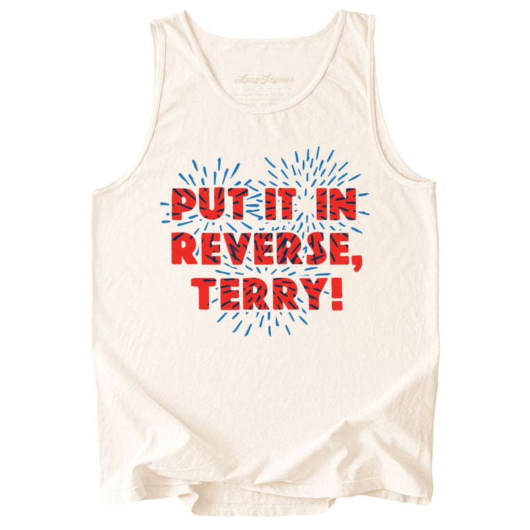 Put It In Reverse Terry Comfort Colors Graphic Tank Top - Ivory
