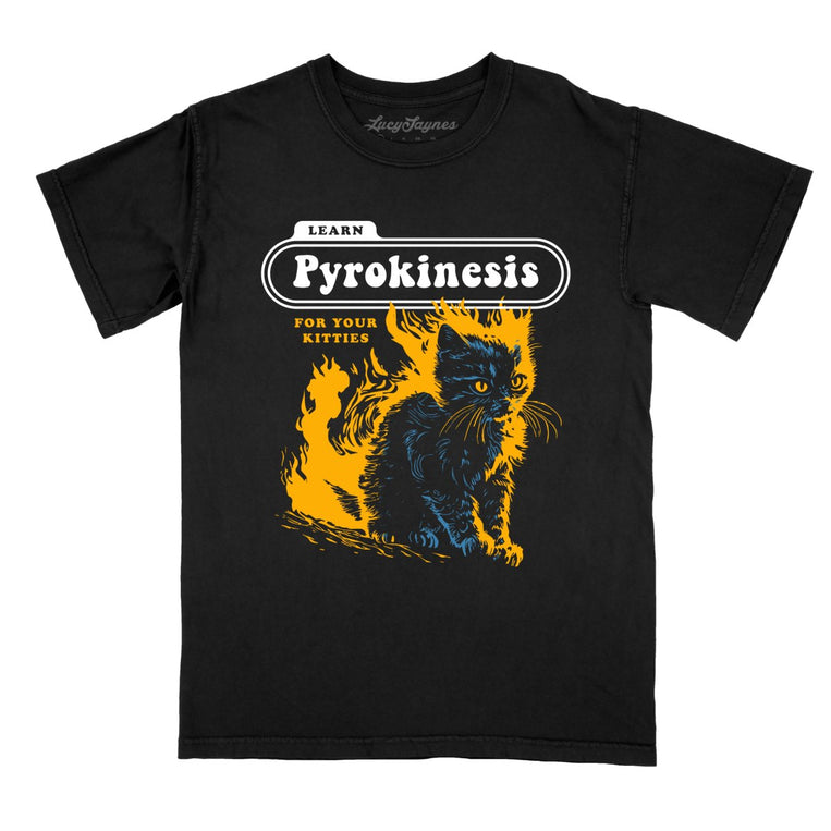Pyrokinesis for Kitties Comfort Colors Graphic Tee - Black