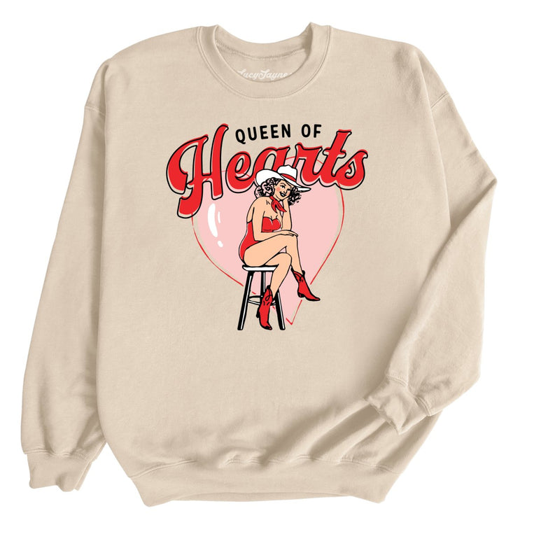 Queen Of Hearts Graphic Sweatshirt - Sand