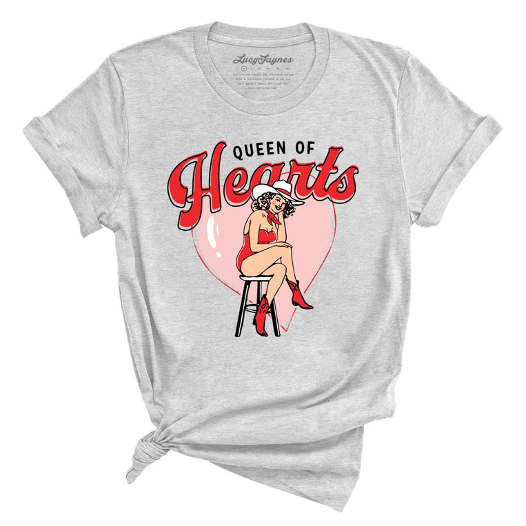 Queen Of Hearts Graphic Tee - Athletic Heather