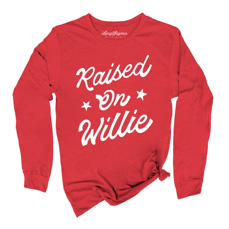 Raised on Willie Graphic Long Sleeve Tee - Red