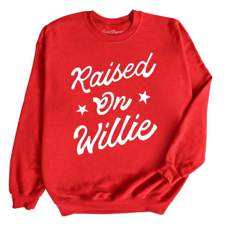 Raised on Willie Graphic Sweatshirt - Red