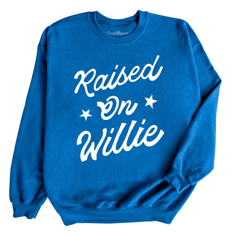 Raised on Willie Graphic Sweatshirt - Royal