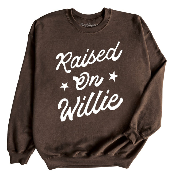 Raised on Willie Graphic Sweatshirt - Dark Chocolate
