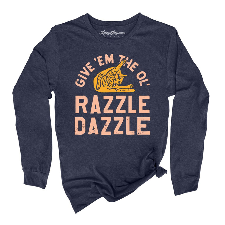 Razzle Dazzle Graphic Long Sleeve Tee - Heather Navy