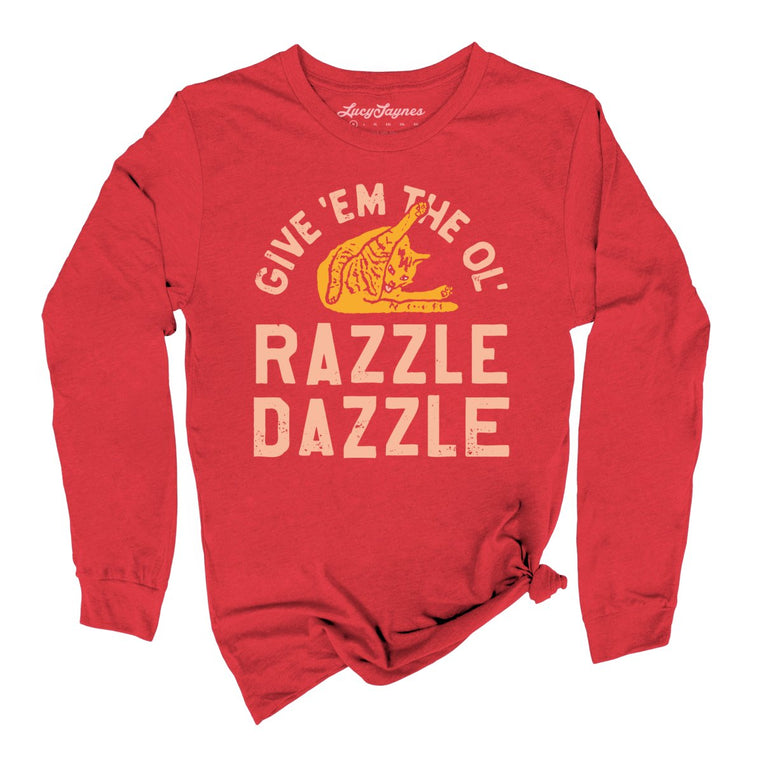 Razzle Dazzle Graphic Long Sleeve Tee - Red