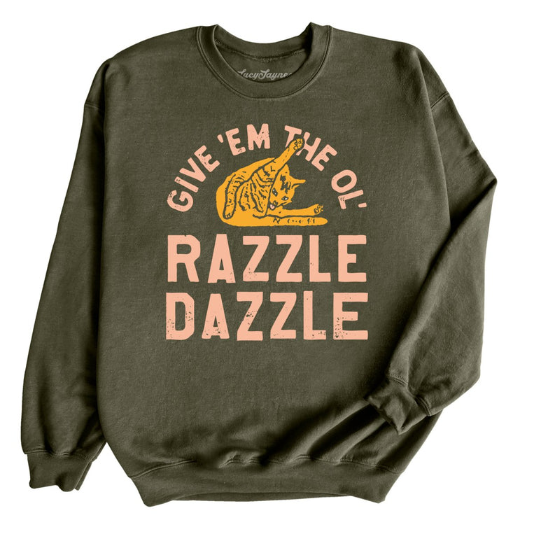 Razzle Dazzle Graphic Sweatshirt - Military Green