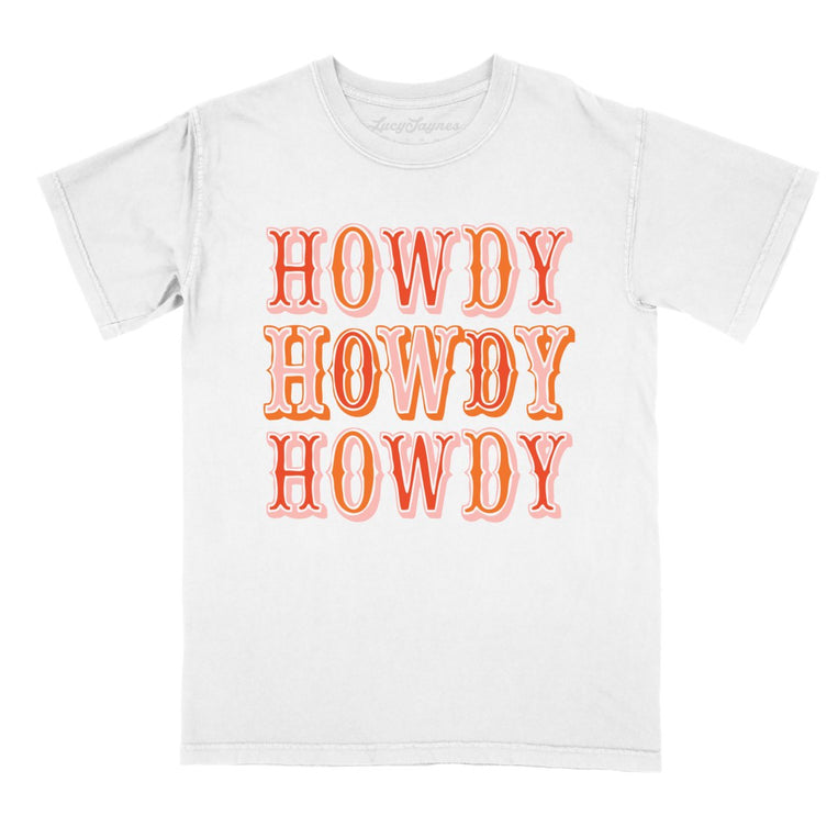 Retro Howdy Comfort Colors Graphic Tee - White