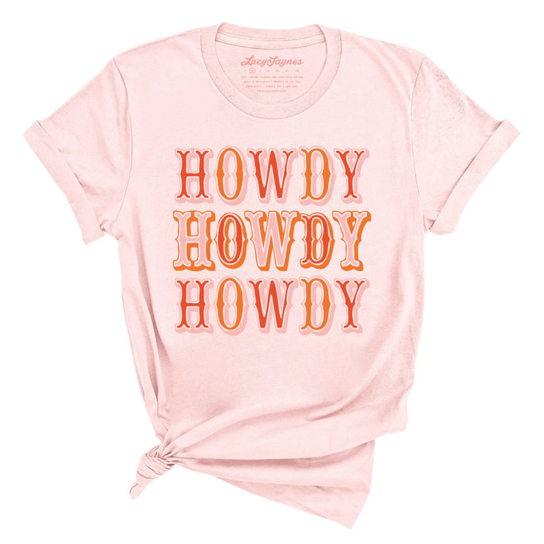Retro Howdy Graphic Tee - Soft Pink