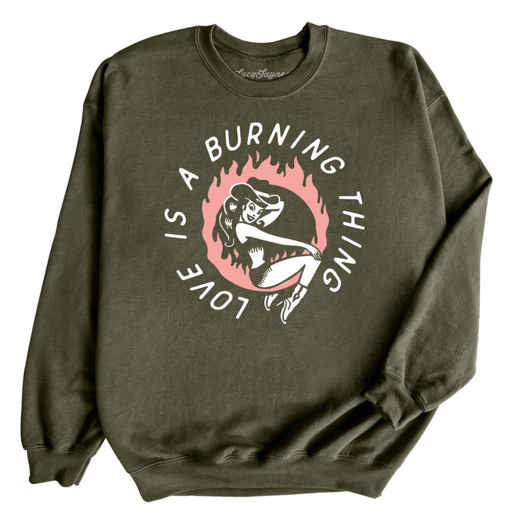 Ring of Fire Graphic Sweatshirt - Military Green