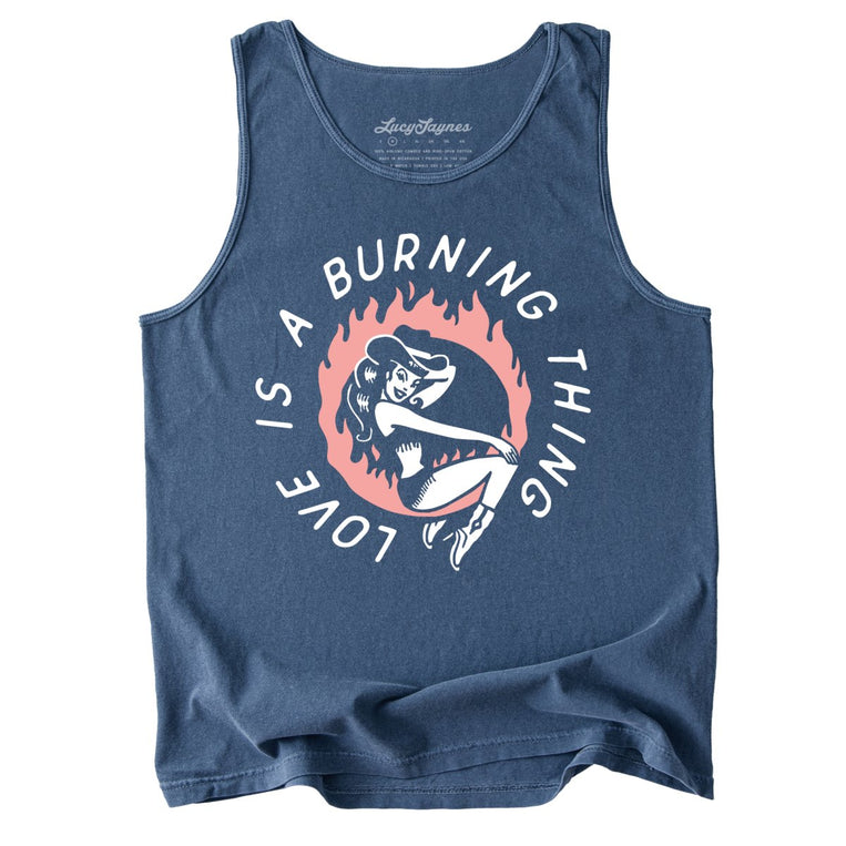 Ring of Fire Comfort Colors Graphic Tank Top - Denim
