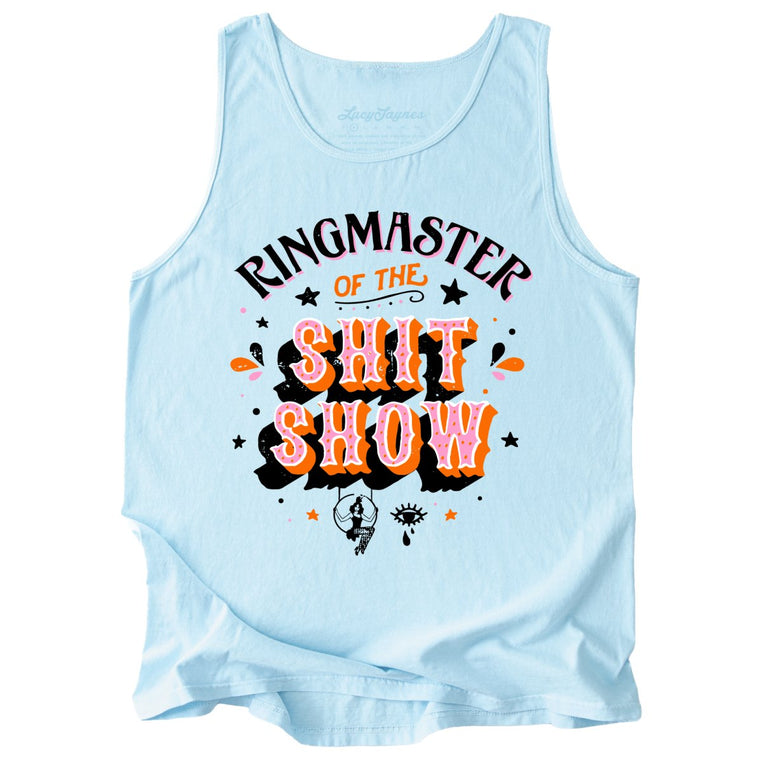 Ringmaster Of The Shitshow Comfort Colors Graphic Tank Top - Chambray