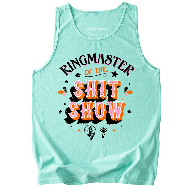 Ringmaster Of The Shitshow Comfort Colors Graphic Tank Top - Island Reef