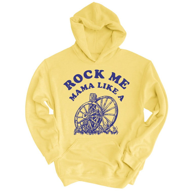 Rock Me Mama Graphic Hoodie - Light Yellow