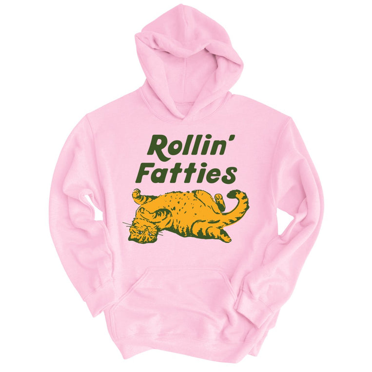 Rollin' Fatties Graphic Hoodie - Light Pink